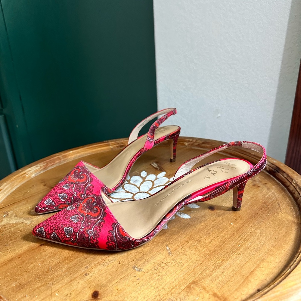 Banana Republic Red Slingback Heels with Pointed Toe